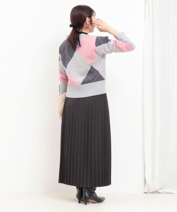 日本NOLLEY'S MALL 阿蓋爾提花V領開衫 日本NOLLEY'S MALL 阿蓋爾提花V領開衫