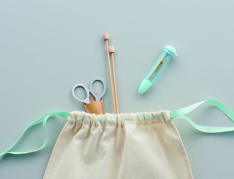 日本可樂牌 Clover -  縫針組套 ｢小針筒｣ 藍 