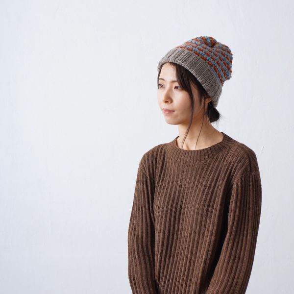 日本Hará Wool 材料包 -34好喜歡的棒針編織配色帽 