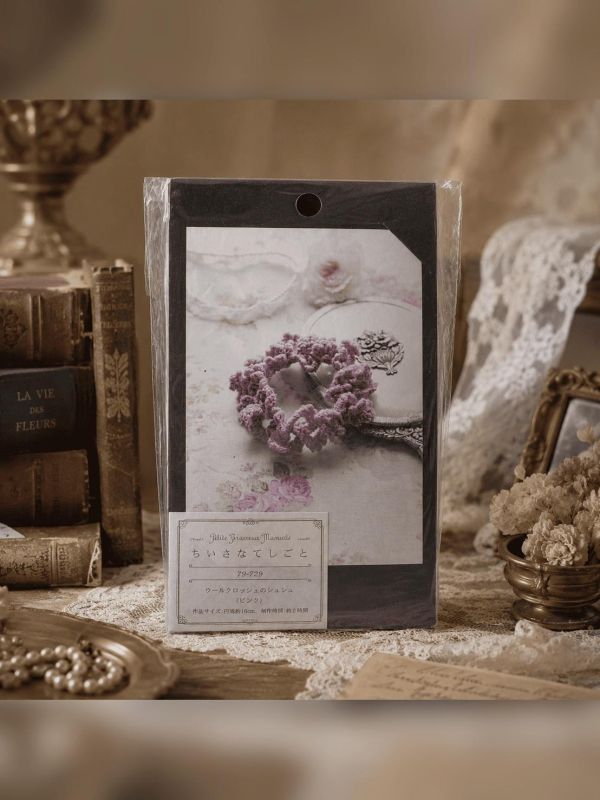 【絕版珍藏】日本可樂牌 Clover - 森林幸運草髮圈（淺粉）｜材料包+工具+教學影片 可樂牌, Clover, 毛線森林, 絕版材料包, 絕版珍藏, 森林幸運草髮圈