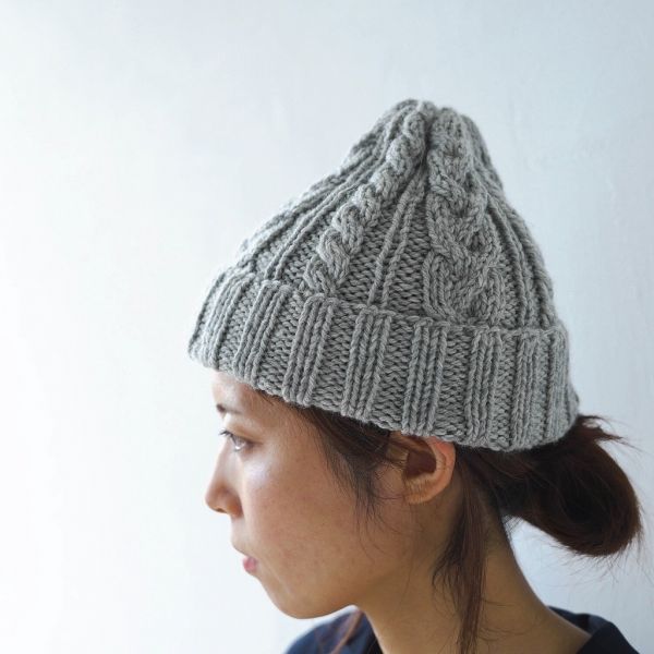 日本Hará Wool 材料包 - 24經典阿蘭 Aran 編織圖騰的羊毛帽子 
