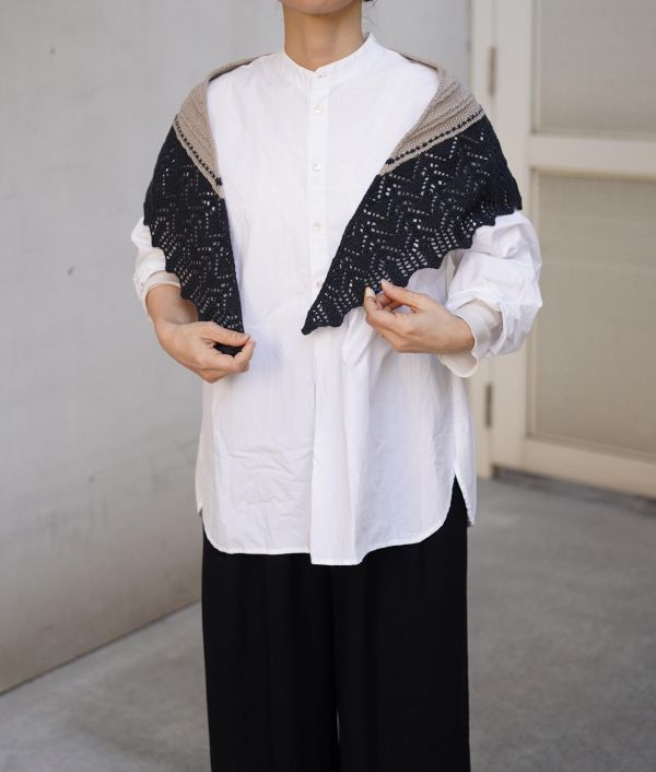 售完即無！DARUMA - 三角棉麻混紡披肩 A 材料包 