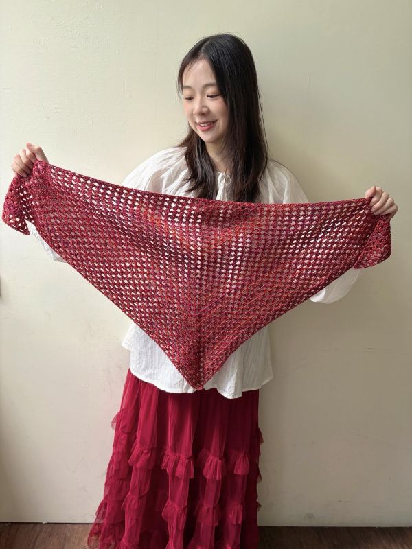 新版! isk-013，「春日川の三角ショール」＋教學影片 