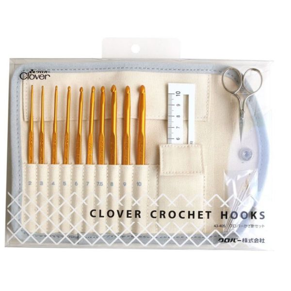 日本可樂牌 Clover - 10支金色編織毛線鉤針組 