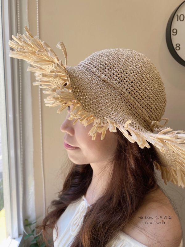 isk-002，Raffia Happy Mood Hat 編織材料包 
