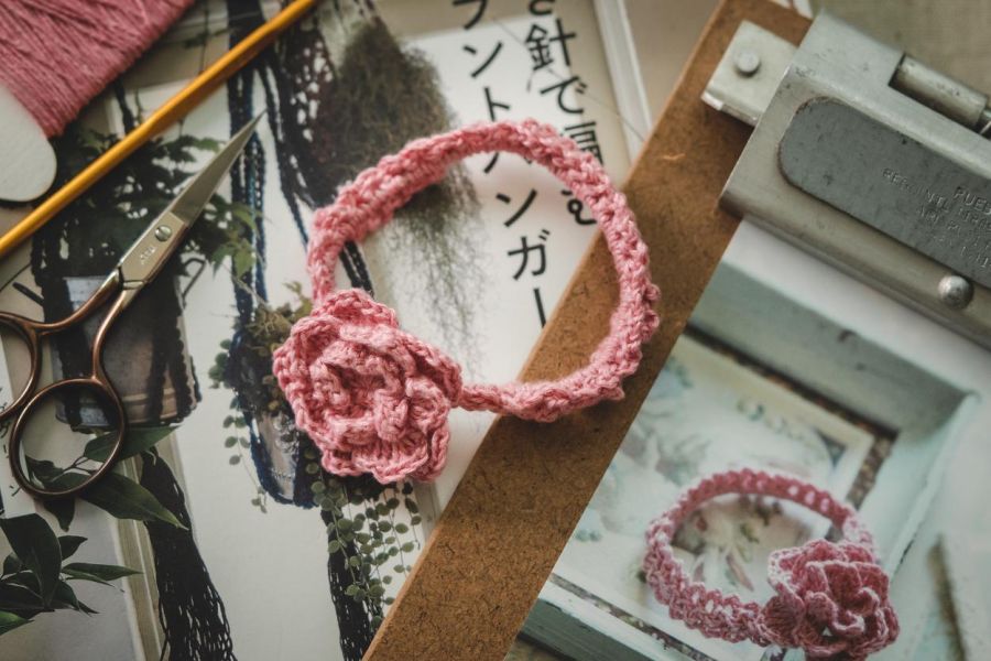 【絕版珍藏】日本可樂牌 Clover - 午後時光花漾髮圈｜材料包+工具+教學影片 可樂牌, Clover, 毛線森林, 絕版材料包, 絕版珍藏, 午後時光花漾髮圈