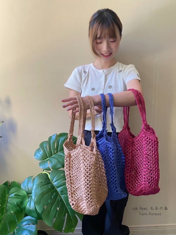 isk-003，Raffia Ballon Bag 編織材料包 