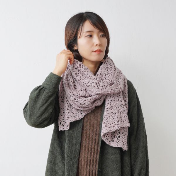 日本Hara Wool原廠材料包 - 優雅花片披肩 #7-4 