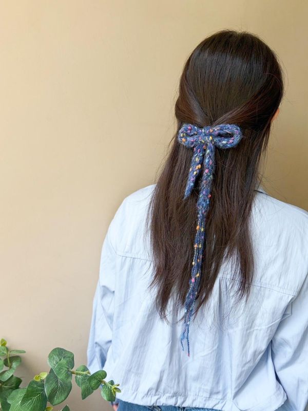 空氣感リボン絨球蝴蝶結綁帶，材料包＋教學影片 