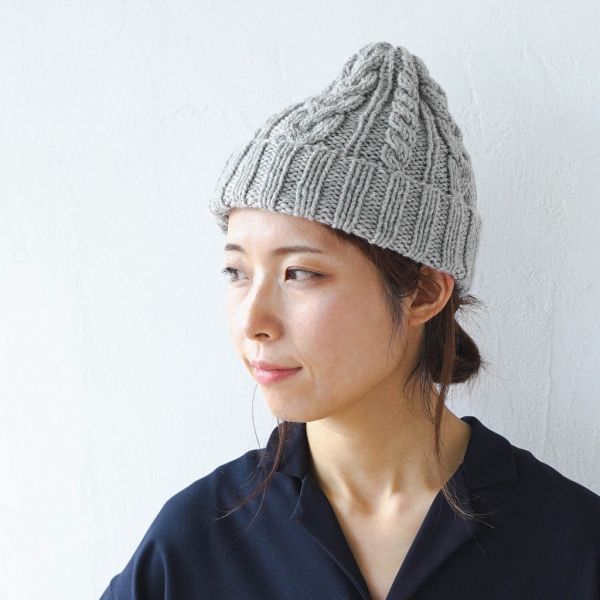日本Hará Wool 材料包 - 24經典阿蘭 Aran 編織圖騰的羊毛帽子 
