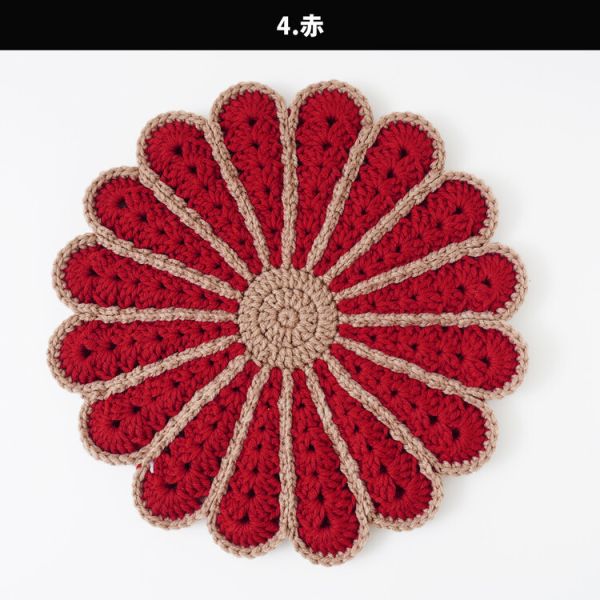 日本Hará Wool 材料包 #5-4孔雀花卉懷舊坐墊 