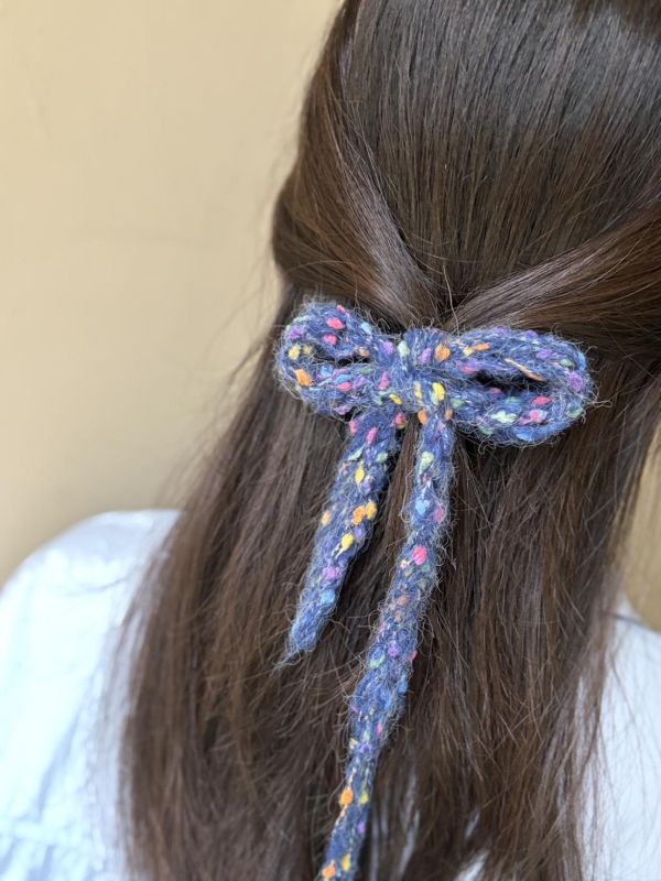 空氣感リボン絨球蝴蝶結綁帶，材料包＋教學影片 