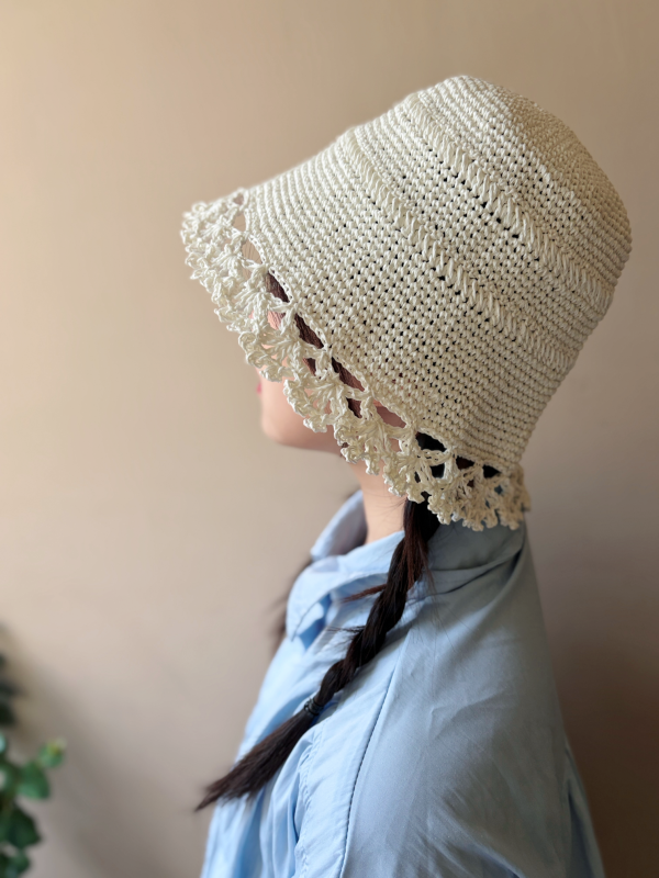 DARUMA - 典雅花邊漁夫帽 B，材料包＋教學影片 夏日草帽節 