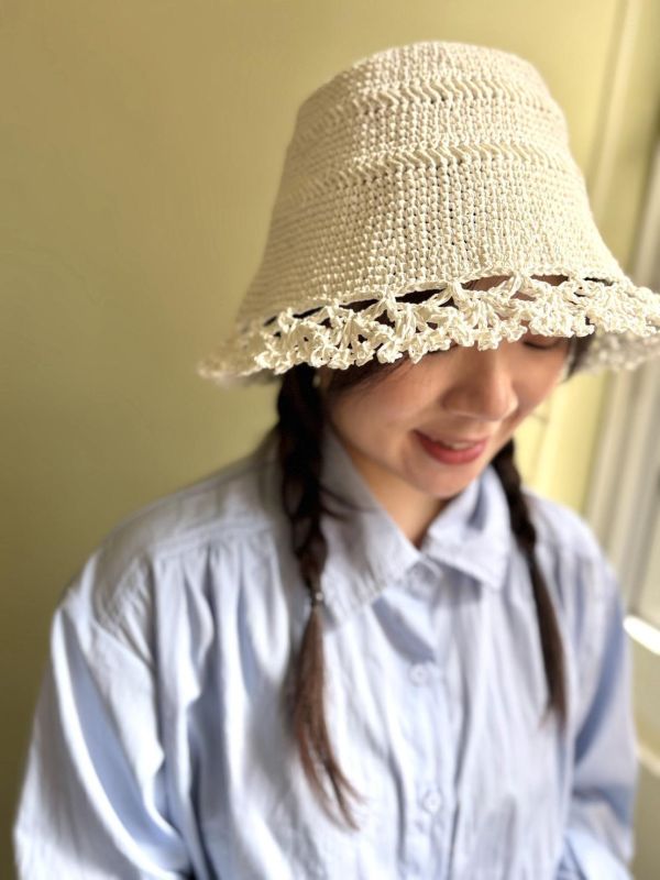 DARUMA - 典雅花邊漁夫帽 B，材料包＋教學影片 夏日草帽節 