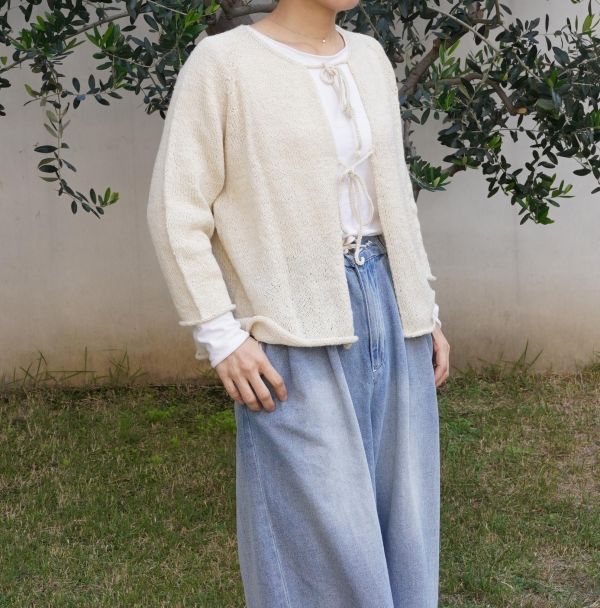 售完即無！DARUMA - 七分袖綁帶針織外套 A 材料包 