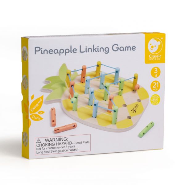 蒙特梭利教具｜鳳梨連線 Pineapple Linking Game｜益智穿線遊戲．適合3歲以上【德國Classic World客來喜經典木玩】 德國木玩具,德國玩具,客來喜,德國客來喜,德國classicworld,classicworld,classicworld台灣代理,classicworld獨家代理,德國設計玩具,玩具,木玩,經典木玩,木製玩具,木質玩具,兒童玩具,寶寶玩具,益智,益智玩具,安全玩具,無甲醛,零甲醛,無毒,環保漆,手眼協調,視覺發展玩具,智能發展玩具,視覺專注,想像力,積木玩具,邏輯力,拼圖,熊熊套圈圈,套圈圈,熊