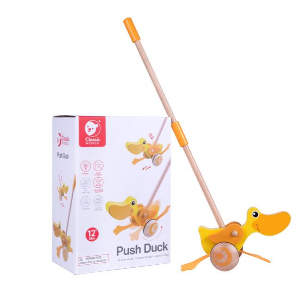 推推小鴨 Puch Dock｜學步陪伴玩具．適合12個月以上【德國Classic World客來喜經典木玩】 classic world,德國木玩具,德國,客來喜,德國客來喜,德國classicworld,classicworld,classicworld台灣代理,classicworld獨家代理,德國設計玩具,玩具,木玩,經典木玩,木製玩具,木質玩具,兒童玩具,寶寶玩具,益智,益智玩具,安全玩具,無甲醛,零甲醛,無毒,環保漆,手眼協調,視覺發展玩具,智能發展玩具,視覺專注,抓握力,感官認知,角色扮演,化