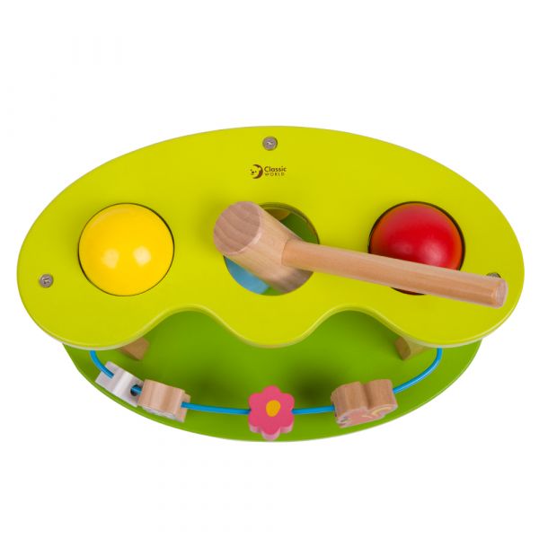 敲打球台 Multi-Activity Punch Ball｜適合1歲以上【德國Classic World客來喜經典木玩】 classic world,德國木玩具,德國,客來喜,德國客來喜,德國classicworld,classicworld,classicworld台灣代理,classicworld獨家代理,德國設計玩具,玩具,木玩,經典木玩,木製玩具,木質玩具,兒童玩具,寶寶玩具,益智,益智玩具,安全玩具,無甲醛,零甲醛,無毒,環保漆,手眼協調,視覺發展玩具,智能發展玩具,視覺專注,觀察力,算術思考,聲音敏銳度,