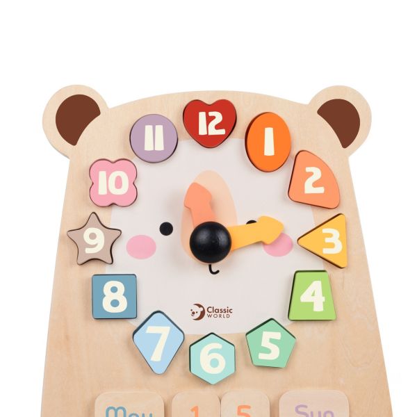 熊熊時光學習板 Tic-Tac Bear｜兒童學習時間時鐘．適合2歲以上【德國Classic World客來喜經典木玩】 classic world,德國木玩具,客來喜,德國客來喜,德國classicworld,classicworld,classicworld台灣代理,classicworld獨家代理,德國設計玩具,玩具,木玩,經典木玩,木製玩具,木質玩具,兒童玩具,寶寶玩具,益智,益智玩具,安全玩具,無甲醛,零甲醛,無毒,環保漆,手眼協調,視覺發展玩具,智能發展玩具,視覺專注,想像力,邏輯力,空間認知,抓握力,拼