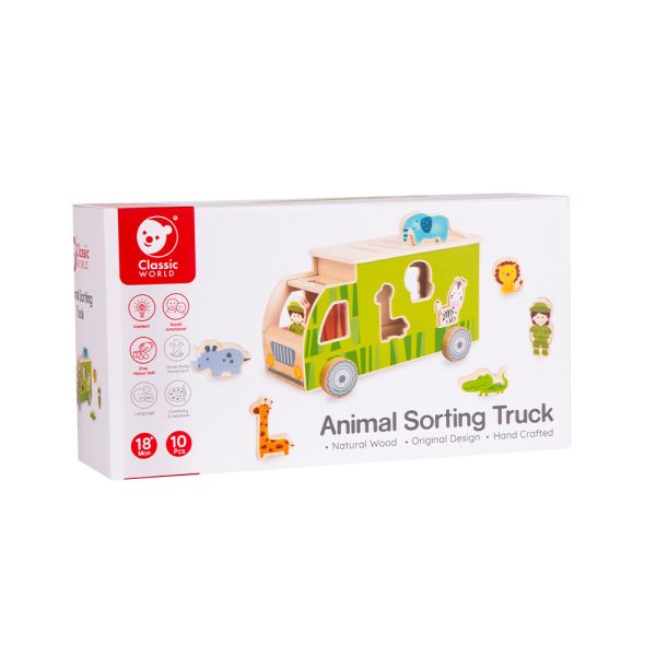 動物遊園車組 Animal Sorting Truck｜手眼協調．適合18月以上【德國Classic World客來喜經典木玩】 classic world,德國木玩具,德國,客來喜,德國客來喜,德國classicworld,classicworld,classicworld台灣代理,classicworld獨家代理,德國設計玩具,玩具,木玩,經典木玩,木製玩具,木質玩具,兒童玩具,寶寶玩具,益智,益智玩具,安全玩具,無甲醛,零甲醛,無毒,環保漆,手眼協調,視覺發展玩具,智能發展玩具,視覺專注力,手眼協調,邏輯思維,想像力,