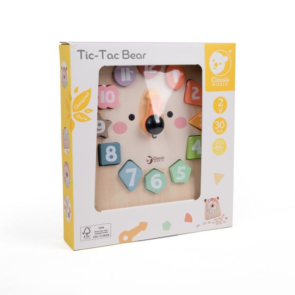 熊熊時光學習板 Tic-Tac Bear｜兒童學習時間時鐘．適合2歲以上【德國Classic World客來喜經典木玩】 classic world,德國木玩具,客來喜,德國客來喜,德國classicworld,classicworld,classicworld台灣代理,classicworld獨家代理,德國設計玩具,玩具,木玩,經典木玩,木製玩具,木質玩具,兒童玩具,寶寶玩具,益智,益智玩具,安全玩具,無甲醛,零甲醛,無毒,環保漆,手眼協調,視覺發展玩具,智能發展玩具,視覺專注,想像力,邏輯力,空間認知,抓握力,拼