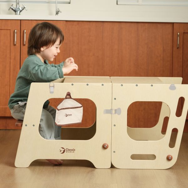 巧變多功能學習桌椅塔 Convertible Helper Tower-Table｜兒童家具．適合3歲以上【德國Classic World客來喜經典木玩】 classic world,德國木玩具,德國,客來喜,德國客來喜,德國classicworld,classicworld,classicworld台灣代理,classicworld獨家代理,德國設計玩具,玩具,木玩,經典木玩,木製玩具,木質玩具,兒童玩具,寶寶玩具,益智,益智玩具,安全玩具,無甲醛,零甲醛,無毒,環保漆,手眼協調,視覺發展玩具,智能發展玩具,視覺專注,抓握力,感官認知,交通工具玩具