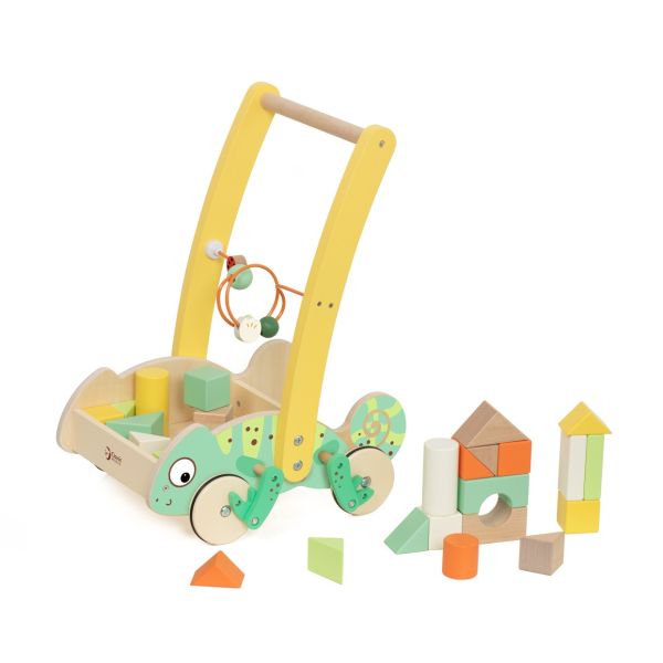 學步玩具｜變色龍寶寶探險車 Baby Walker with Blocks｜適合12個月以上【德國Classic World客來喜經典木玩】 classic world,德國木玩具,德國,客來喜,德國客來喜,德國classicworld,classicworld,classicworld台灣代理,classicworld獨家代理,德國設計玩具,玩具,木玩,經典木玩,木製玩具,木質玩具,兒童玩具,寶寶玩具,益智,益智玩具,安全玩具,無甲醛,零甲醛,無毒,環保漆,手眼協調,視覺發展玩具,智能發展玩具,視覺專注,抓握力,邏輯力,專注力,拼圖,