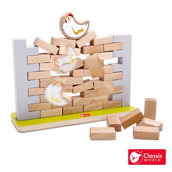 【親子桌遊】母雞疊疊樂 Wall Game｜幼兒疊疊樂訓練平衡感．適合3歲以上【德國Classic World客來喜經典木玩】 classic world,德國木玩具,德國,客來喜,德國客來喜,德國classicworld,classicworld,classicworld台灣代理,classicworld獨家代理,德國設計玩具,玩具,木玩,經典木玩,木製玩具,木質玩具,兒童玩具,寶寶玩具,益智,益智玩具,安全玩具,無甲醛,零甲醛,無毒,環保漆,手眼協調,視覺發展玩具,智能發展玩具,視覺專注,想像力,積木玩具,邏輯力,拼圖