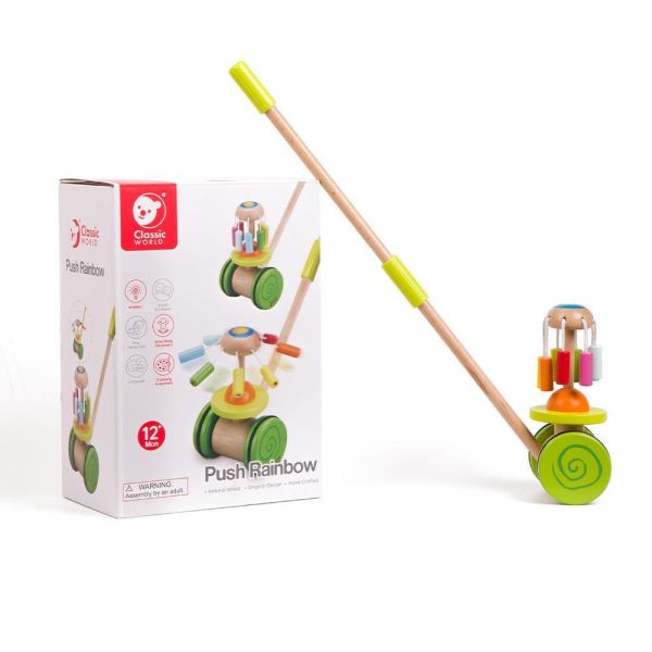 【５折出清】學步玩具｜平衡七彩花朵推車 Push Walker．適合12個月以上寶貝【德國Classic World客來喜經典木玩】 classic world,德國木玩具,德國,客來喜,德國客來喜,德國classicworld,classicworld,classicworld台灣代理,classicworld獨家代理,德國設計玩具,玩具,木玩,經典木玩,木製玩具,木質玩具,兒童玩具,寶寶玩具,益智,益智玩具,安全玩具,無甲醛,零甲醛,無毒,環保漆,手眼協調,視覺發展玩具,智能發展玩具,視覺專注力,靈活性,平衡七彩花朵推車,學