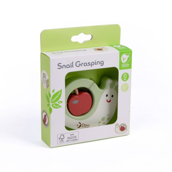 周歲送禮推薦｜蝸牛蘋果轉轉樂 Snail Grasping｜寶寶隨身實用玩具．適合0個月以上【德國Classic World客來喜經典木玩】 classic world,德國木玩具,德國,客來喜,德國客來喜,德國classicworld,classicworld,classicworld台灣代理,classicworld獨家代理,德國設計玩具,玩具,木玩,經典木玩,木製玩具,木質玩具,兒童玩具,寶寶玩具,益智,益智玩具,安全玩具,無甲醛,零甲醛,無毒,環保漆,手眼協調,視覺發展玩具,智能發展玩具,視覺專注,抓握力,邏輯力,專注力,拼圖,