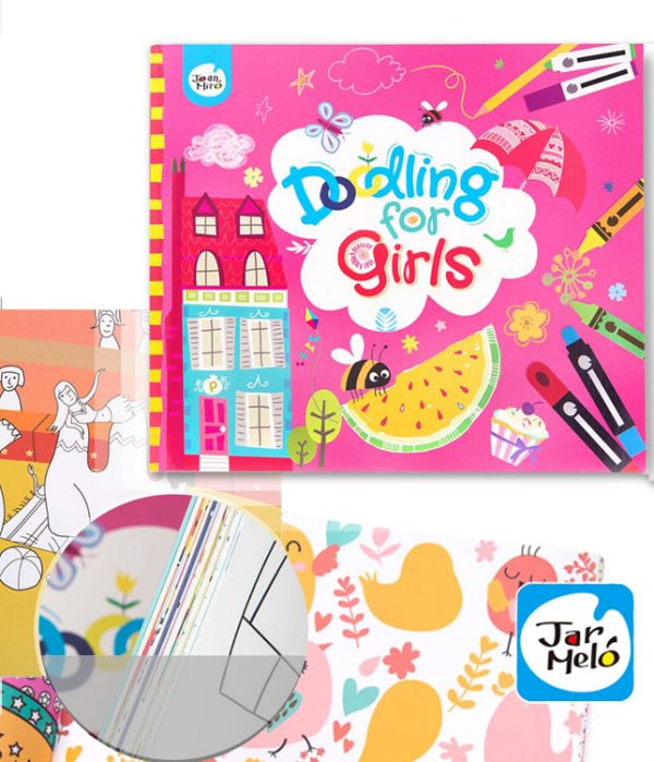 【每筆訂單限贈１個】《JarMelo 原創美玩》兒童塗鴉本-女孩版(JA93573) 