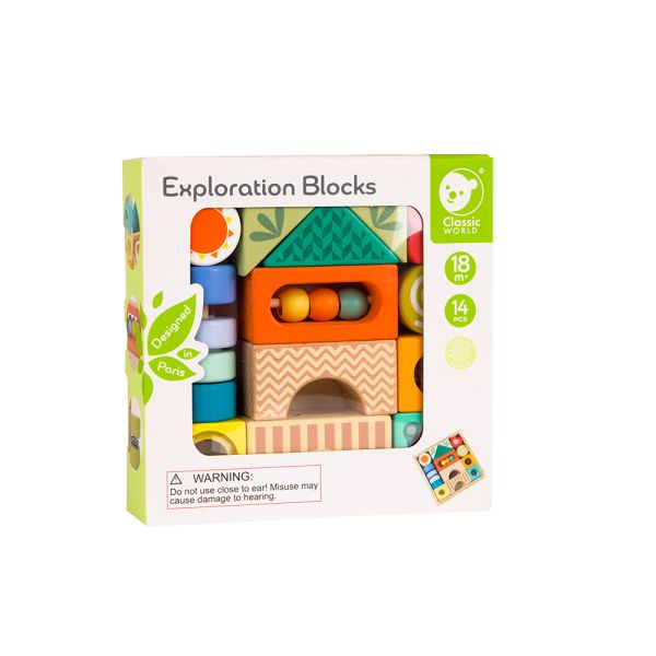 幼兒趣味探索積木 Exploration Blocks｜適合18個月以上【生日周歲禮物 啟蒙玩具推薦 彩色撥珠鍛鍊小手指發展】 classic world,德國木玩具,客來喜,德國客來喜,德國classicworld,classicworld,classicworld台灣代理,classicworld獨家代理,德國設計玩具,玩具,木玩,經典木玩,木製玩具,木質玩具,兒童玩具,寶寶玩具,益智,益智玩具,安全玩具,無甲醛,零甲醛,無毒,環保漆,手眼協調,視覺發展玩具,智能發展玩具,邏輯玩具,空間認知,想像力,探索積木,積木,積