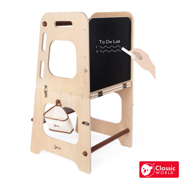 巧變多功能學習桌椅塔 Convertible Helper Tower-Table｜兒童家具．適合3歲以上【德國Classic World客來喜經典木玩】 classic world,德國木玩具,德國,客來喜,德國客來喜,德國classicworld,classicworld,classicworld台灣代理,classicworld獨家代理,德國設計玩具,玩具,木玩,經典木玩,木製玩具,木質玩具,兒童玩具,寶寶玩具,益智,益智玩具,安全玩具,無甲醛,零甲醛,無毒,環保漆,手眼協調,視覺發展玩具,智能發展玩具,視覺專注,抓握力,感官認知,交通工具玩具