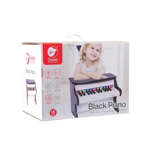 【５折出清】黑色木製鋼琴 Black Piano｜玩具樂器．適合18個月以上【音樂聲響玩具提升寶貝感受力】 classic world,德國木玩具,德國,客來喜,德國客來喜,德國classicworld,classicworld,classicworld台灣代理,classicworld獨家代理,德國設計玩具,玩具,木玩,經典木玩,木製玩具,木質玩具,兒童玩具,寶寶玩具,益智,益智玩具,安全玩具,無甲醛,零甲醛,無毒,環保漆,手眼協調,視覺發展玩具,智能發展玩具,視覺專注,抓握力,音樂玩具,鋼琴,鋼琴玩