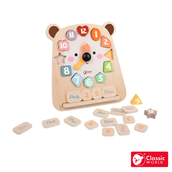 熊熊時光學習板 Tic-Tac Bear｜兒童學習時間時鐘．適合2歲以上【德國Classic World客來喜經典木玩】 classic world,德國木玩具,客來喜,德國客來喜,德國classicworld,classicworld,classicworld台灣代理,classicworld獨家代理,德國設計玩具,玩具,木玩,經典木玩,木製玩具,木質玩具,兒童玩具,寶寶玩具,益智,益智玩具,安全玩具,無甲醛,零甲醛,無毒,環保漆,手眼協調,視覺發展玩具,智能發展玩具,視覺專注,想像力,邏輯力,空間認知,抓握力,拼
