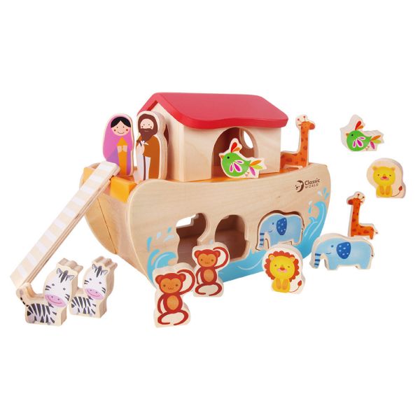諾亞方舟 Noah's Ark ｜幼兒積木遊戲．適合18個月以上【德國Classic World客來喜經典木玩】 classic world,德國木玩具,德國,客來喜,德國客來喜,德國classicworld,classicworld,classicworld台灣代理,classicworld獨家代理,德國設計玩具,玩具,木玩,經典木玩,木製玩具,木質玩具,兒童玩具,寶寶玩具,益智,益智玩具,安全玩具,無甲醛,零甲醛,無毒,環保漆,手眼協調,視覺發展玩具,智能發展玩具,視覺專注力,辨識時間,手眼協調,邏輯思維