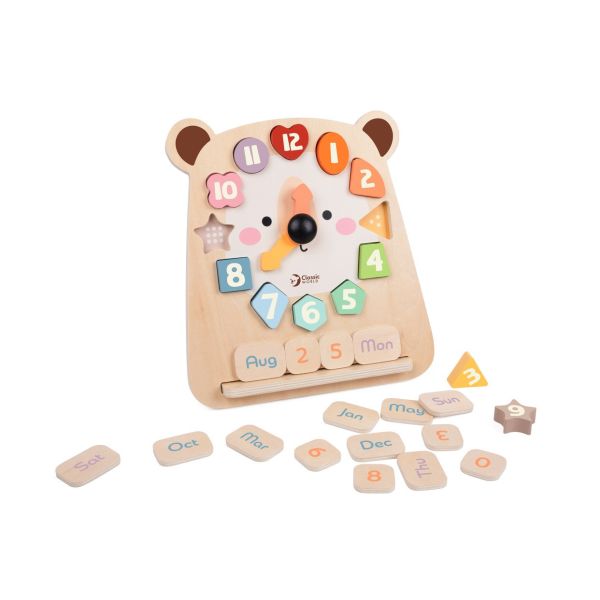 熊熊時光學習板 Tic-Tac Bear｜兒童學習時間時鐘．適合2歲以上【德國Classic World客來喜經典木玩】 classic world,德國木玩具,客來喜,德國客來喜,德國classicworld,classicworld,classicworld台灣代理,classicworld獨家代理,德國設計玩具,玩具,木玩,經典木玩,木製玩具,木質玩具,兒童玩具,寶寶玩具,益智,益智玩具,安全玩具,無甲醛,零甲醛,無毒,環保漆,手眼協調,視覺發展玩具,智能發展玩具,視覺專注,想像力,邏輯力,空間認知,抓握力,拼