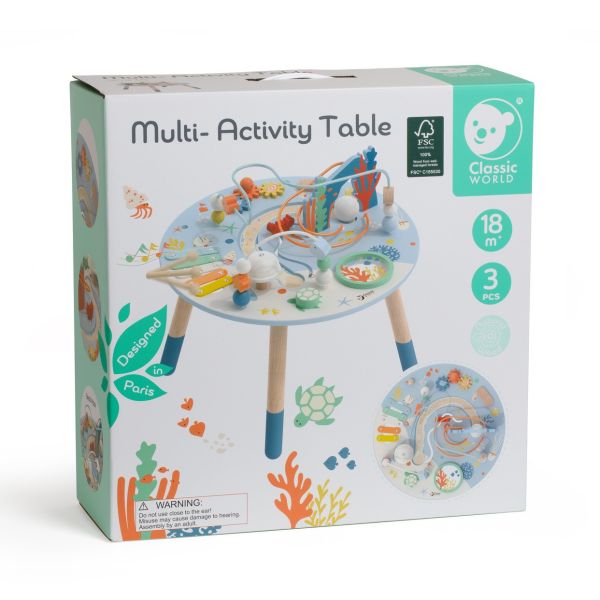 繽紛趣味遊戲桌 Multi-Activity Table｜多功能周歲禮物推薦．適合18個月以上【德國Classic World客來喜經典木玩】 classic world,德國木玩具,德國,客來喜,德國客來喜,德國classicworld,classicworld,classicworld台灣代理,classicworld獨家代理,德國設計玩具,玩具,木玩,經典木玩,木製玩具,木質玩具,兒童玩具,寶寶玩具,益智,益智玩具,安全玩具,無甲醛,零甲醛,無毒,環保漆,手眼協調,視覺發展玩具,智能發展玩具,視覺專注,抓握力,感官認知,海洋遊戲,認