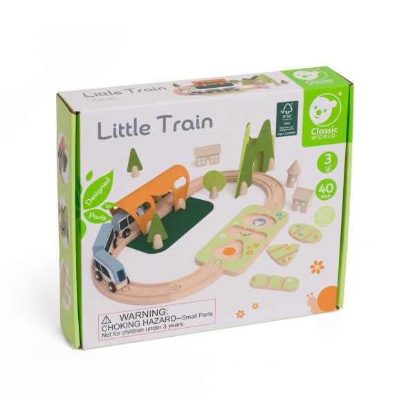 噗噗小火車套組(40pcs) Little Train｜孩子最愛的軌道組合．適合3歲以上【德國Classic World客來喜經典木玩】 classic world,德國木玩具,德國,客來喜,德國客來喜,德國classicworld,classicworld,classicworld台灣代理,classicworld獨家代理,德國設計玩具,玩具,木玩,經典木玩,木製玩具,木質玩具,兒童玩具,寶寶玩具,益智,益智玩具,安全玩具,無甲醛,零甲醛,無毒,環保漆,手眼協調,視覺發展玩具,智能發展玩具,視覺專注,角色扮演玩具,家家酒玩具,想像