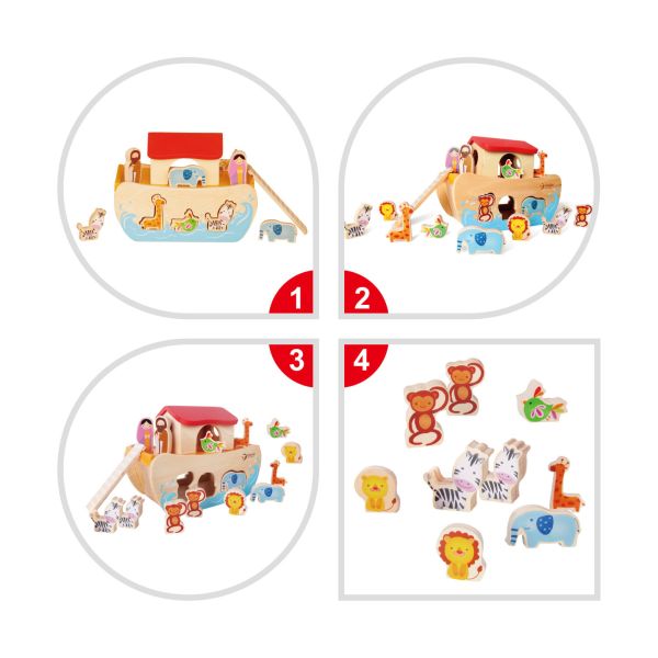 諾亞方舟 Noah's Ark ｜幼兒積木遊戲．適合18個月以上【德國Classic World客來喜經典木玩】 classic world,德國木玩具,德國,客來喜,德國客來喜,德國classicworld,classicworld,classicworld台灣代理,classicworld獨家代理,德國設計玩具,玩具,木玩,經典木玩,木製玩具,木質玩具,兒童玩具,寶寶玩具,益智,益智玩具,安全玩具,無甲醛,零甲醛,無毒,環保漆,手眼協調,視覺發展玩具,智能發展玩具,視覺專注力,辨識時間,手眼協調,邏輯思維