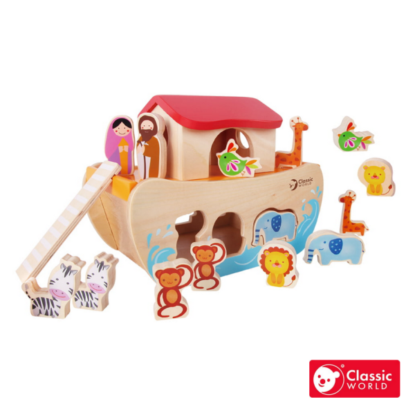 諾亞方舟 Noah's Ark ｜幼兒積木遊戲．適合18個月以上【德國Classic World客來喜經典木玩】 classic world,德國木玩具,德國,客來喜,德國客來喜,德國classicworld,classicworld,classicworld台灣代理,classicworld獨家代理,德國設計玩具,玩具,木玩,經典木玩,木製玩具,木質玩具,兒童玩具,寶寶玩具,益智,益智玩具,安全玩具,無甲醛,零甲醛,無毒,環保漆,手眼協調,視覺發展玩具,智能發展玩具,視覺專注力,辨識時間,手眼協調,邏輯思維