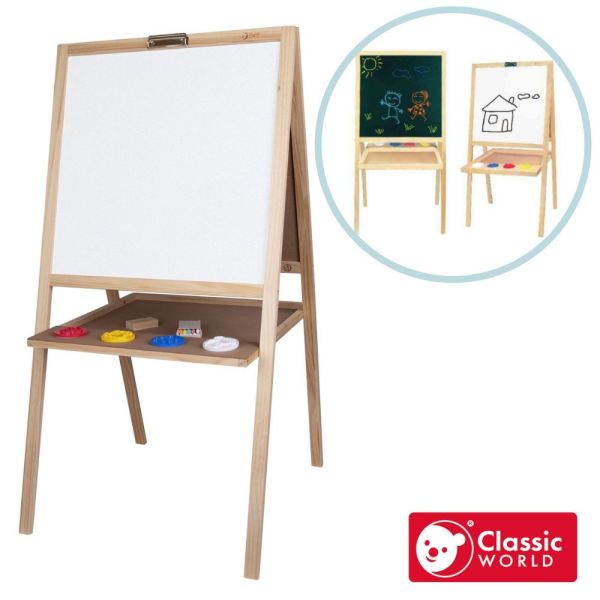 5合1百變畫架 5-in-1 Blackboard｜幼兒繪畫畫板．適合3歲以上【德國Classic World客來喜經典木玩】 classic world,德國木玩具,客來喜,德國客來喜,德國classicworld,classicworld,classicworld台灣代理,classicworld獨家代理,德國設計玩具,玩具,木玩,經典木玩,木製玩具,木質玩具,兒童玩具,寶寶玩具,益智,益智玩具,安全玩具,無甲醛,零甲醛,無毒,環保漆,手眼協調,視覺發展玩具,智能發展玩具,視覺專注,抓握力,感官認知,邏輯力,想像力,多