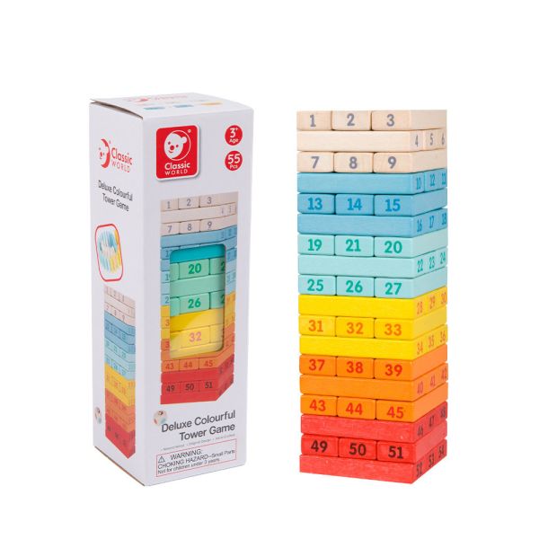 彩虹數字疊疊樂 Deluxe Colourful Tower Game｜適合3歲以上【德國Classic World客來喜經典木玩】 classic world,德國木玩具,德國,客來喜,德國客來喜,德國classicworld,classicworld,classicworld台灣代理,classicworld獨家代理,德國設計玩具,玩具,木玩,經典木玩,木製玩具,木質玩具,兒童玩具,寶寶玩具,益智,益智玩具,安全玩具,無甲醛,零甲醛,無毒,環保漆,手眼協調,視覺發展玩具,智能發展玩具,視覺專注,抓握力,邏輯力,專注力,拼圖,