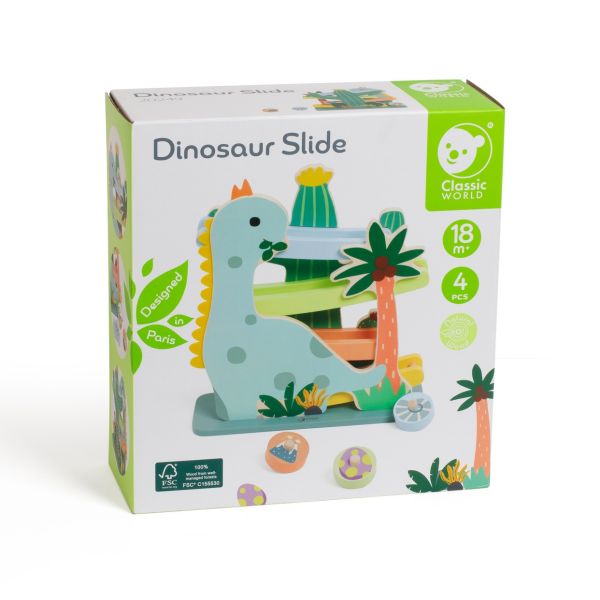 恐龍快樂滑梯 Dinosaur Slide｜周歲禮物推薦 手眼協調 親子互動．適合18個月以上【德國Classic World客來喜經典木玩】 classic world,德國木玩具,德國,客來喜,德國客來喜,德國classicworld,classicworld,classicworld台灣代理,classicworld獨家代理,德國設計玩具,玩具,木玩,經典木玩,木製玩具,木質玩具,兒童玩具,寶寶玩具,益智,益智玩具,安全玩具,無甲醛,零甲醛,無毒,環保漆,手眼協調,視覺發展玩具,智能發展玩具,視覺專注,角色扮演玩具,家家酒玩具,想像