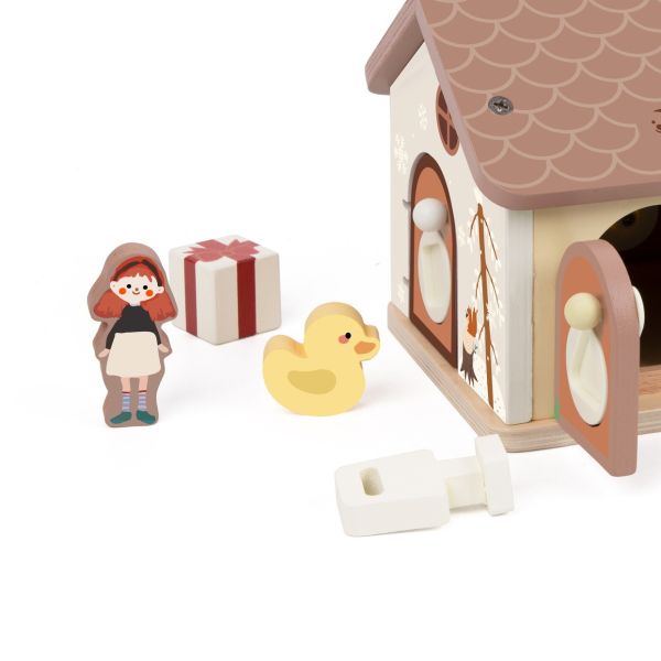 木製小屋｜開鎖小屋 Wooden Locking House｜可攜式扮家家酒 兒童生日禮物推薦．適合18個月以上【德國Classic world客來喜經典木玩】 classic world,德國木玩具,德國,客來喜,德國客來喜,德國classicworld,classicworld,classicworld台灣代理,classicworld獨家代理,德國設計玩具,玩具,木玩,經典木玩,木製玩具,木質玩具,兒童玩具,寶寶玩具,益智,益智玩具,安全玩具,無甲醛,零甲醛,無毒,環保漆,手眼協調,視覺發展玩具,智能發展玩具,視覺專注,抓握力,感官認知,角色扮演,牙