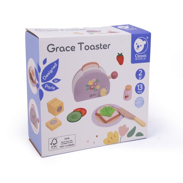 晨曦紫花園．經典木製烤麵包機 Grace Toaster｜廚房扮家家酒．適合3歲以上【德國Classic World客來喜經典木玩】經典下午茶系列 classic world,德國木玩具,德國,客來喜,德國客來喜,德國classicworld,classicworld,classicworld台灣代理,classicworld獨家代理,德國設計玩具,玩具,木玩,經典木玩,木製玩具,木質玩具,兒童玩具,寶寶玩具,益智,益智玩具,安全玩具,無甲醛,零甲醛,無毒,環保漆,手眼協調,視覺發展玩具,智能發展玩具,視覺專注,隨身攜帶玩具,好收納玩具,角色
