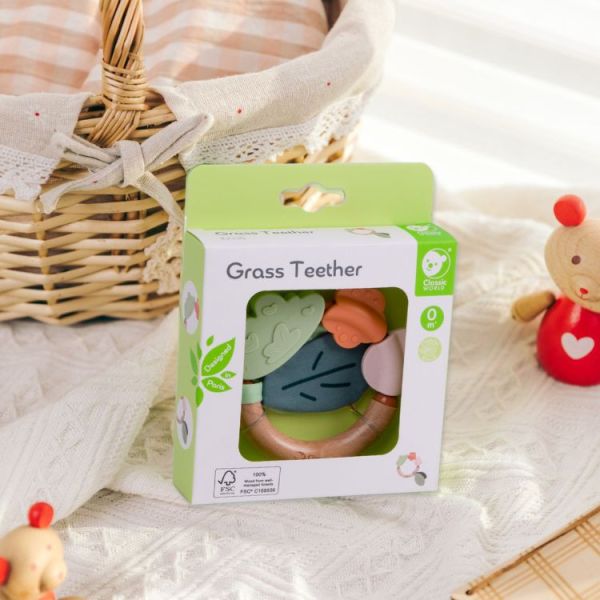 【周歲禮物】森林漫步多感官手握固齒器 Grass Teether｜寶寶隨身實用玩具．適合0個月以上【德國Classic World客來喜經典木玩】 classic world,德國木玩具,德國,客來喜,德國客來喜,德國classicworld,classicworld,classicworld台灣代理,classicworld獨家代理,德國設計玩具,玩具,木玩,經典木玩,木製玩具,木質玩具,兒童玩具,寶寶玩具,益智,益智玩具,安全玩具,無甲醛,零甲醛,無毒,環保漆,手眼協調,視覺發展玩具,智能發展玩具,視覺專注,抓握力,邏輯力,專注力,拼圖,