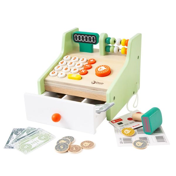 小老闆木製收銀機 Cash Register｜角色扮演．適合3歲以上【德國Classic World客來喜經典木玩】 classic world,德國木玩具,德國,客來喜,德國客來喜,德國classicworld,classicworld,classicworld台灣代理,classicworld獨家代理,德國設計玩具,玩具,木玩,經典木玩,木製玩具,木質玩具,兒童玩具,寶寶玩具,益智,益智玩具,安全玩具,無甲醛,零甲醛,無毒,環保漆,手眼協調,視覺發展玩具,智能發展玩具,視覺專注,想像力,抓握力,角色扮演,語言