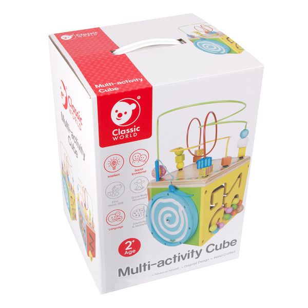 中型多功能六面撥珠 Multi-activity Cube｜幼兒啟蒙．適合2歲以上【德國Classic World客來喜經典木玩】 classic world,德國木玩具,德國,客來喜,德國客來喜,德國classicworld,classicworld,classicworld台灣代理,德國設計,玩具,木玩,經典木玩,木製玩具,木質玩具,教育玩具,寶寶玩具,兒童玩具,益智,趣味,手眼協調,色彩辨識,邏輯思考,撥珠,幼兒教育,幼兒玩具,邏輯玩具,益智玩具,連連看,運珠筆,多功能玩具,多功能撥珠,中型撥珠,訓練肌肉