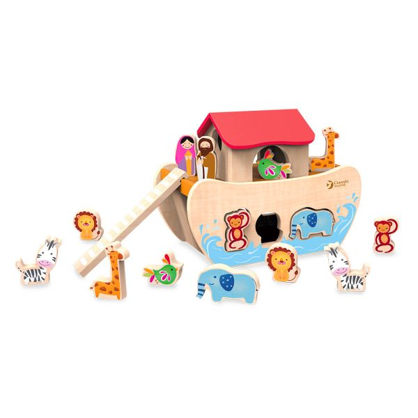諾亞方舟 Noah's Ark ｜幼兒積木遊戲．適合18個月以上【德國Classic World客來喜經典木玩】 classic world,德國木玩具,德國,客來喜,德國客來喜,德國classicworld,classicworld,classicworld台灣代理,classicworld獨家代理,德國設計玩具,玩具,木玩,經典木玩,木製玩具,木質玩具,兒童玩具,寶寶玩具,益智,益智玩具,安全玩具,無甲醛,零甲醛,無毒,環保漆,手眼協調,視覺發展玩具,智能發展玩具,視覺專注力,辨識時間,手眼協調,邏輯思維